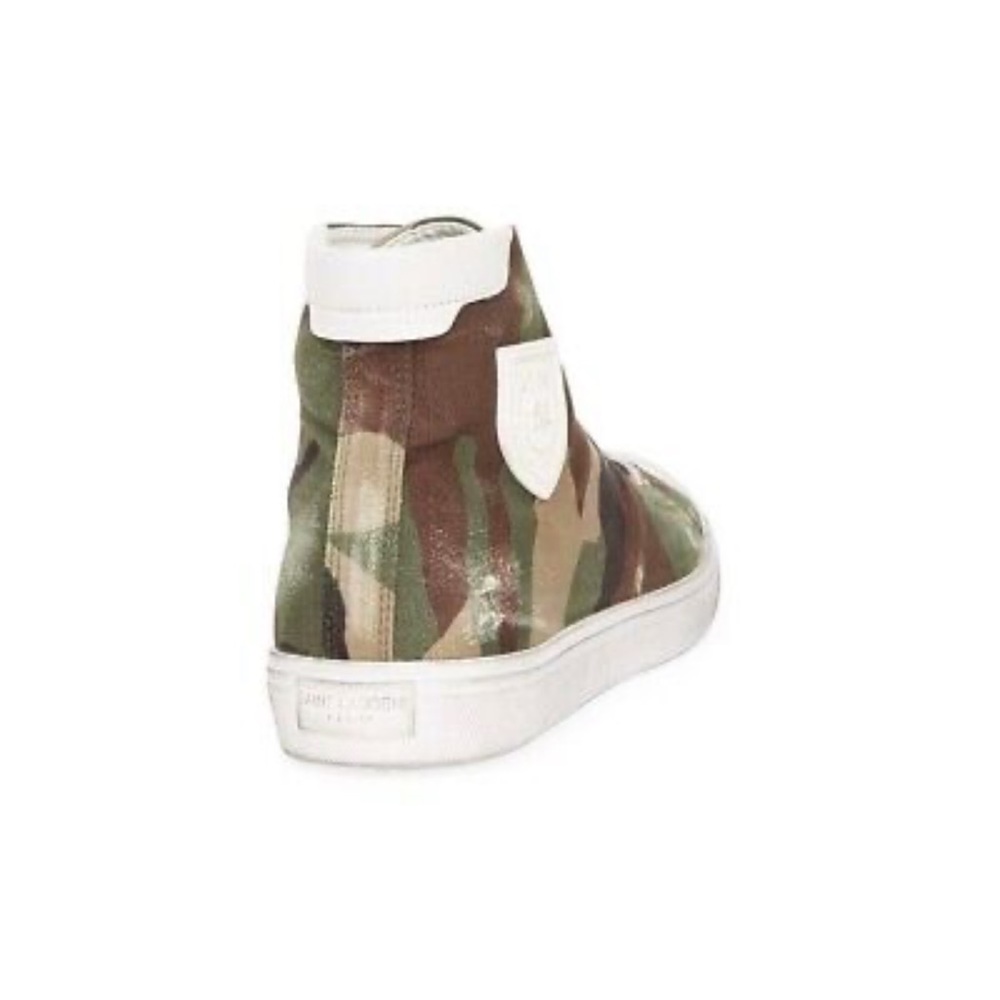 Men's Yves Saint Laurent "Bedford" Camo High Top Sneakers - Size 13 US (47EU) - Picture 3 of 5
